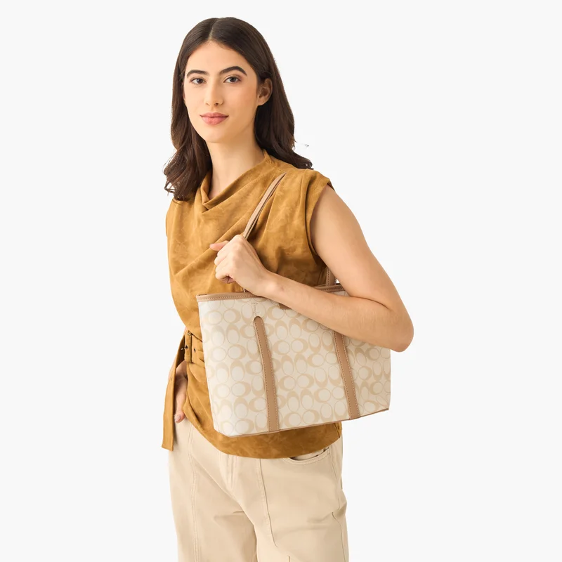 Adore Adore-Tmo-Shopper bag-W/Top handle-Beige-Q2-AW25